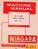 Niagara-Niagara 1B 15 Ton, Press Brake, B-8-A Instructions & Parts Manual 1963-15 Ton-1B-01